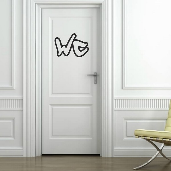 Exemple de stickers muraux: WC Graffiti Contour